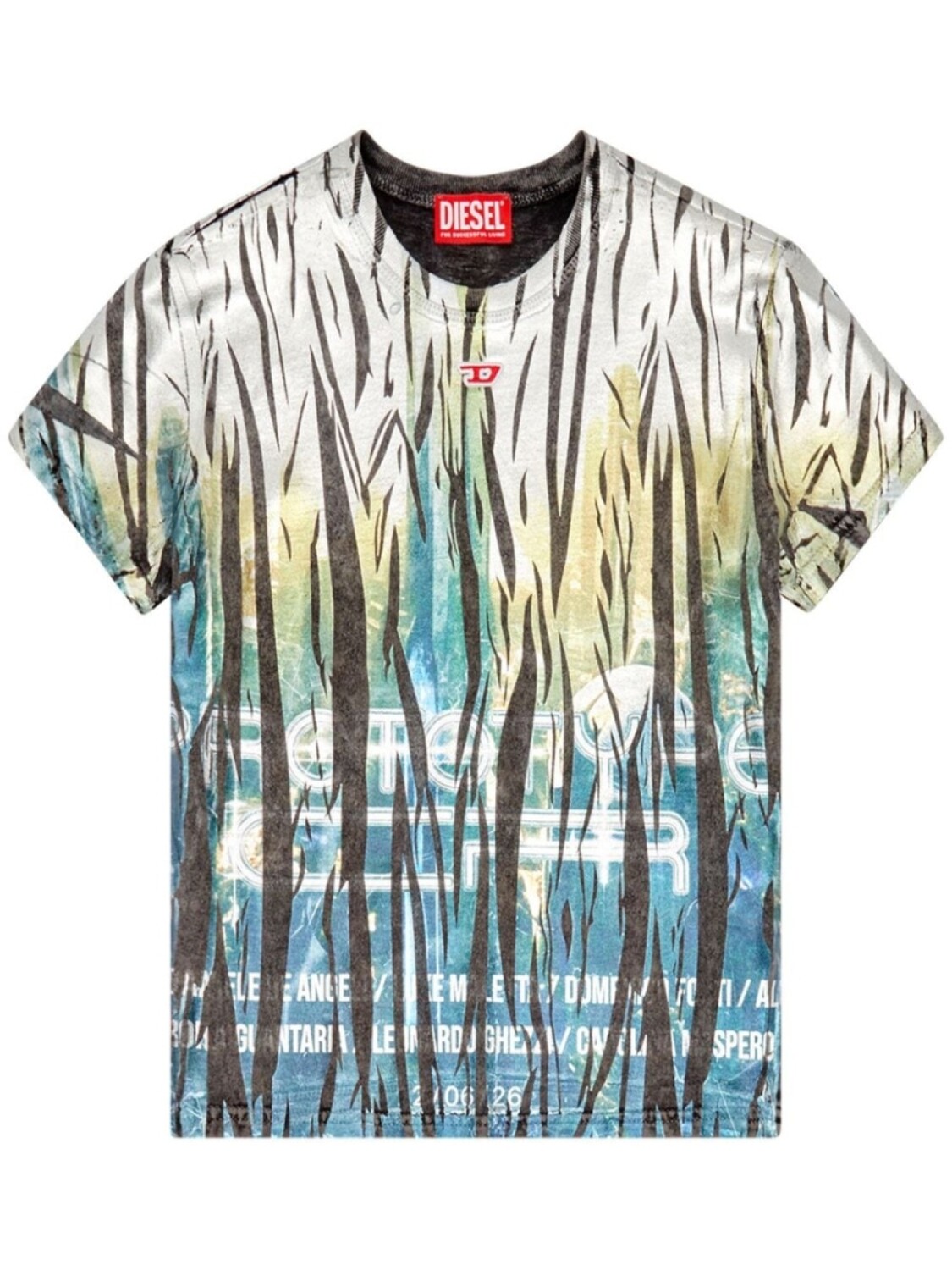 

Diesel футболка T-Uncutie-Long-Foil с принтом, синий