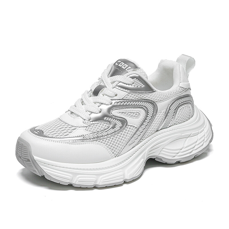 

Кроссовки женские толстые низкие Woos Bobo, цвет White Gray