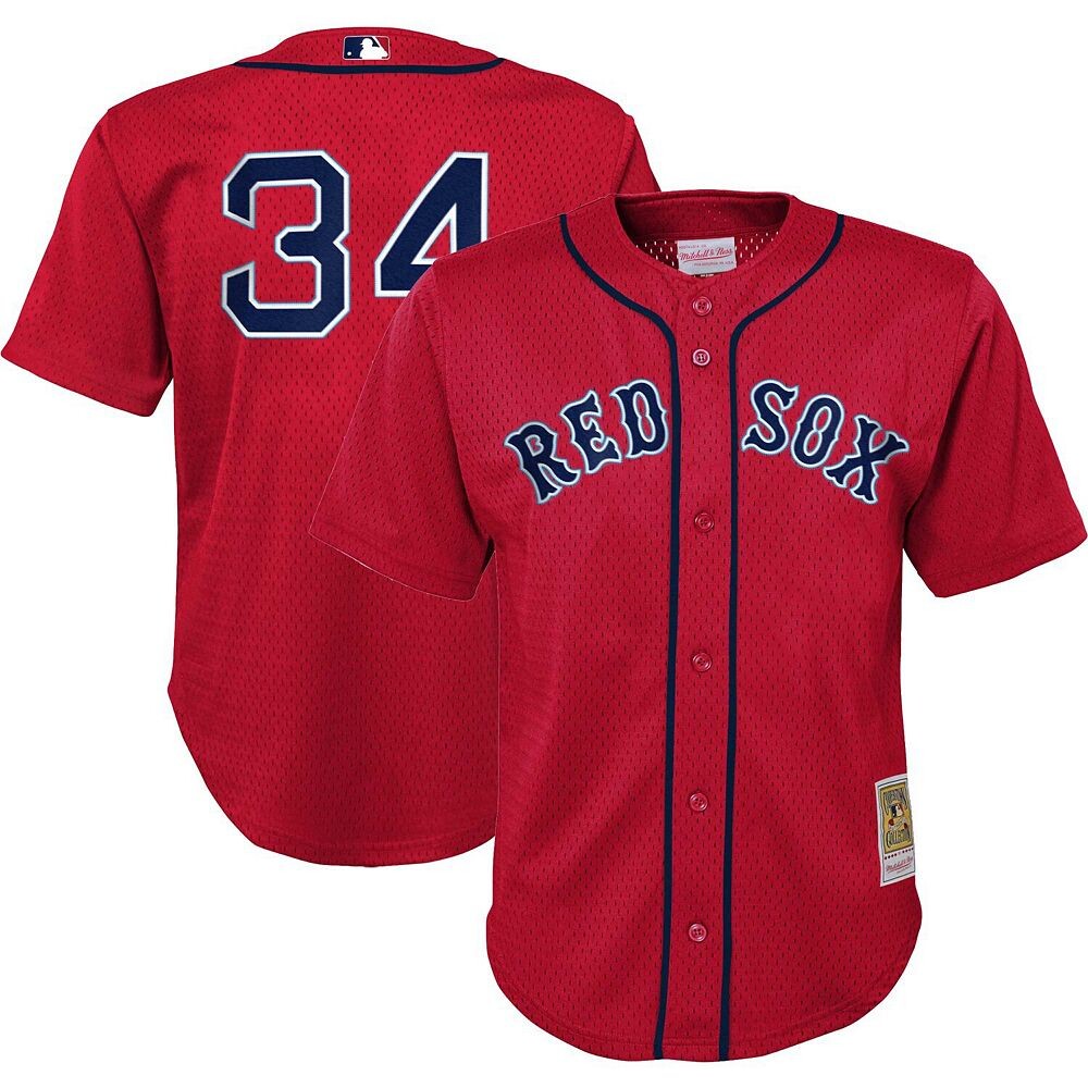 

Дошкольный клуб Mitchell & Ness David Ortiz Red Boston Red Sox Cooperstown Collection сетчатый тренировочный трикотаж для ватина, цвет Rsx Red