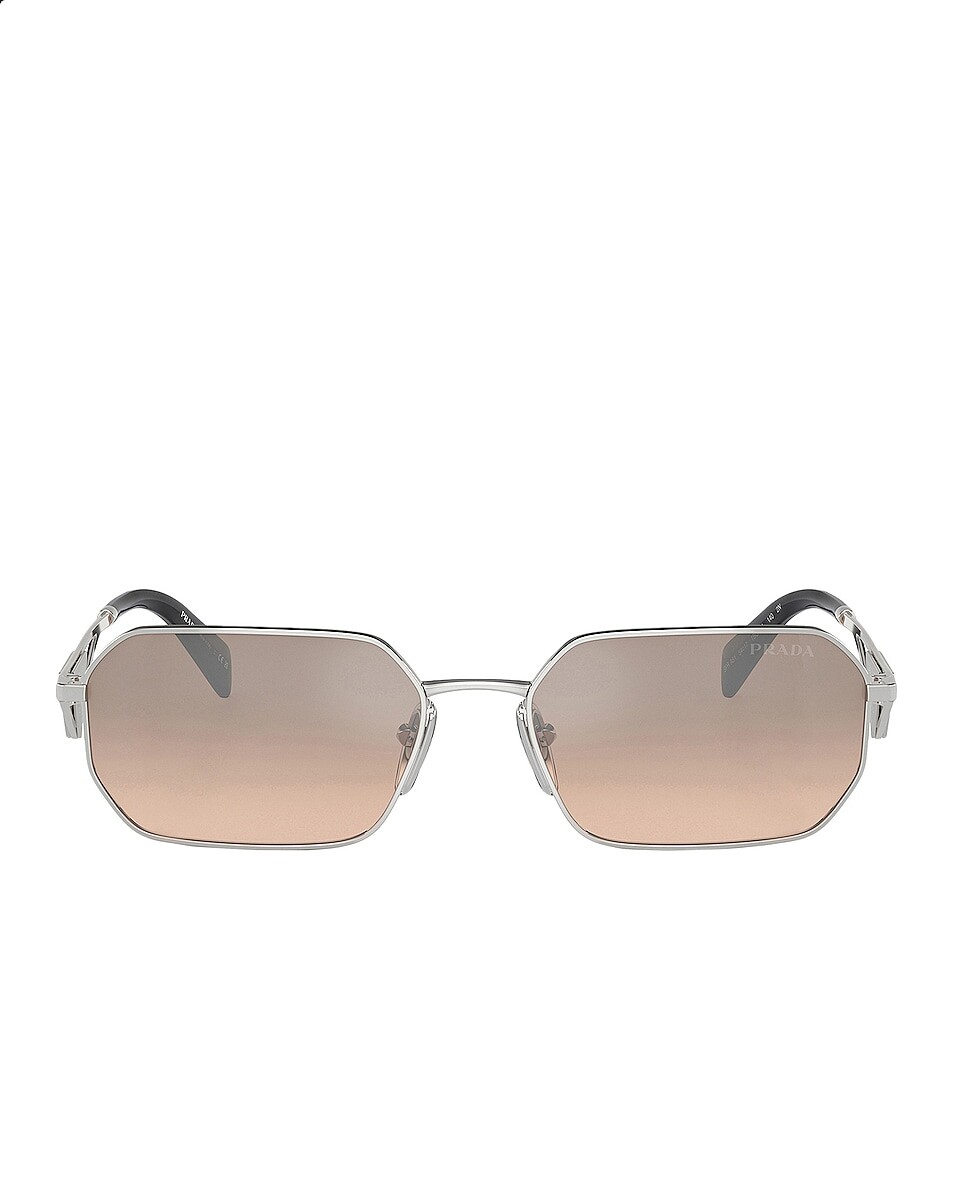 

Солнцезащитные очки Prada Rectangle, цвет Silver & Mirror Light Brown