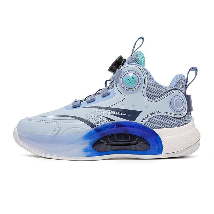 

Антискользящие износостойкие низкие детские баскетбольные кроссовки WARRIOR, светло-синий/темно-синий