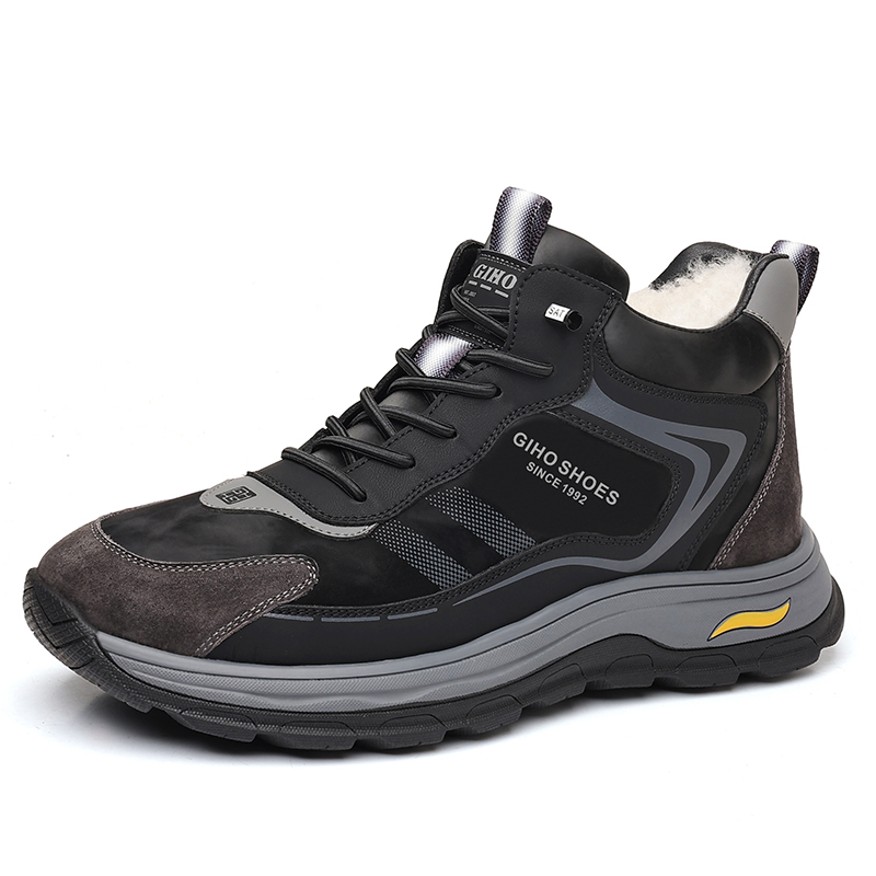 

GIHO Утепленные противоскользящие полуботинки мужские черные [с шерстяной подкладкой], цвет Black[Wool Lining]