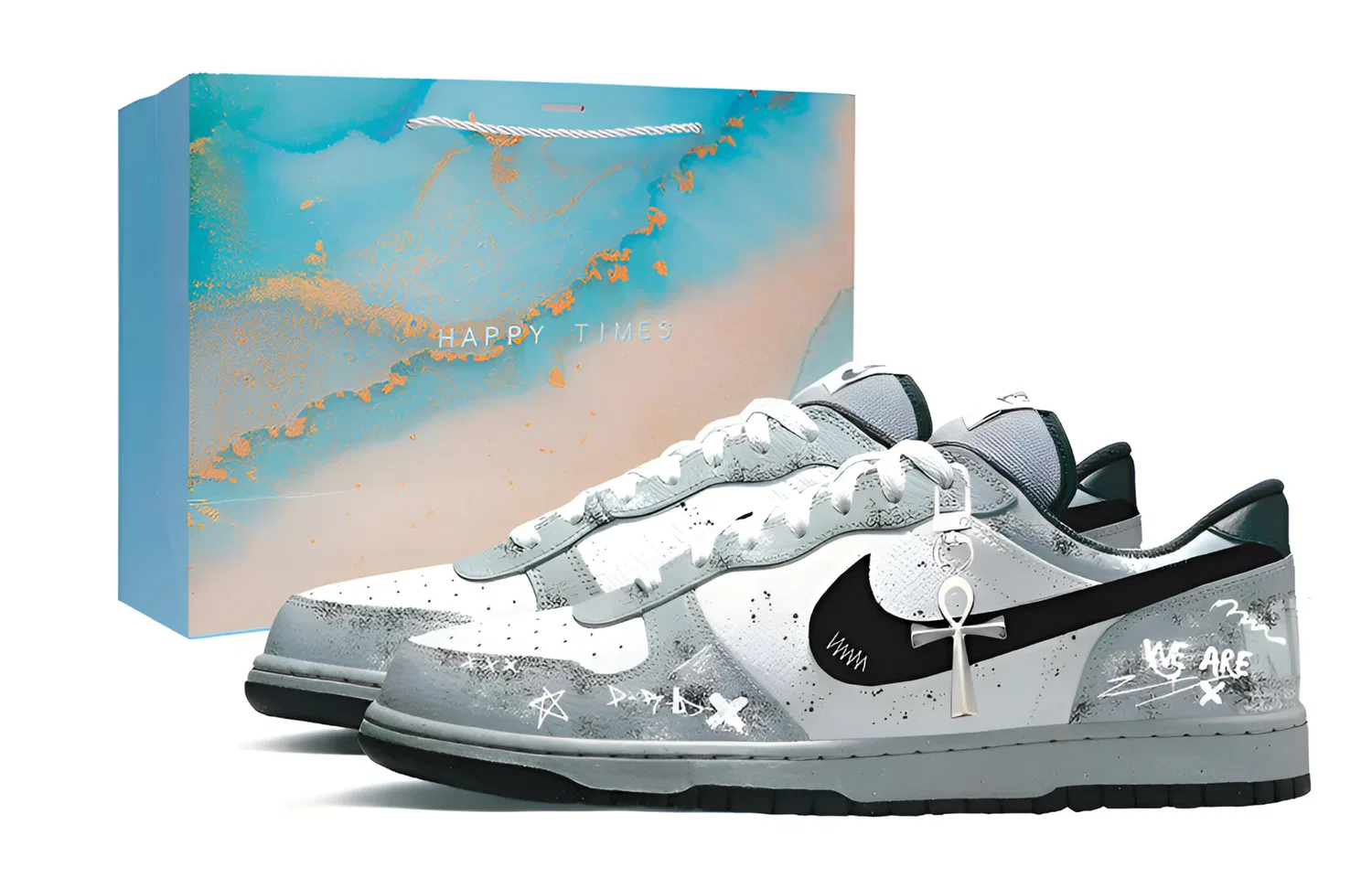 Кеды Nike Big Black White Gray