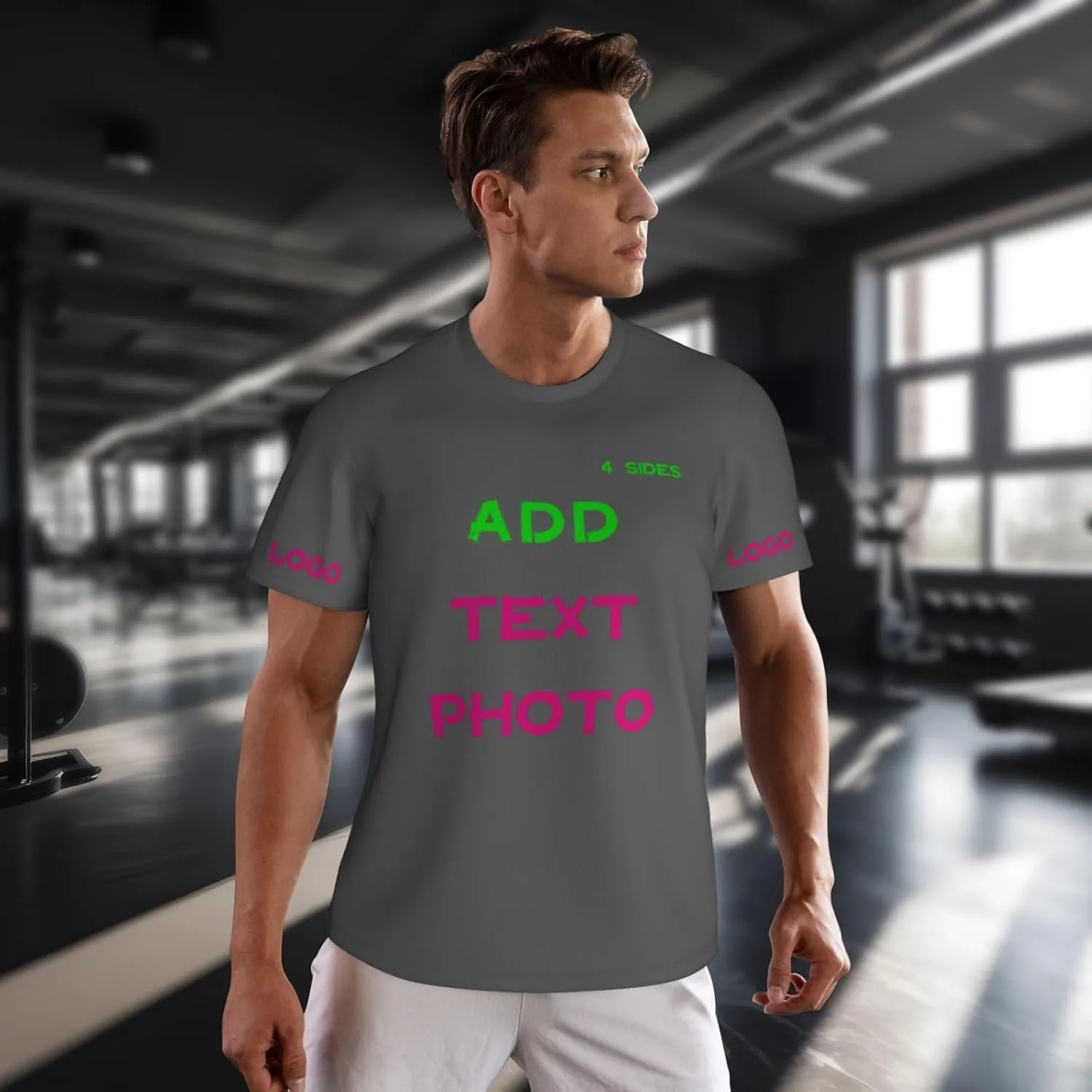 Футболка Custom с принтом на 4 сторонах и логотипом — фото 4