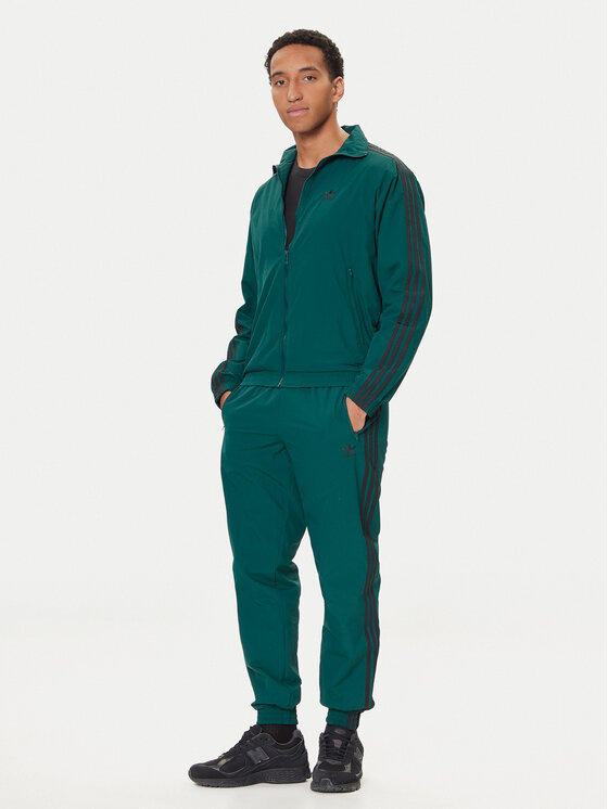 Свитшот loose fit adicolor Woven Firebird JY1329 Adidas, зеленый — фото 2