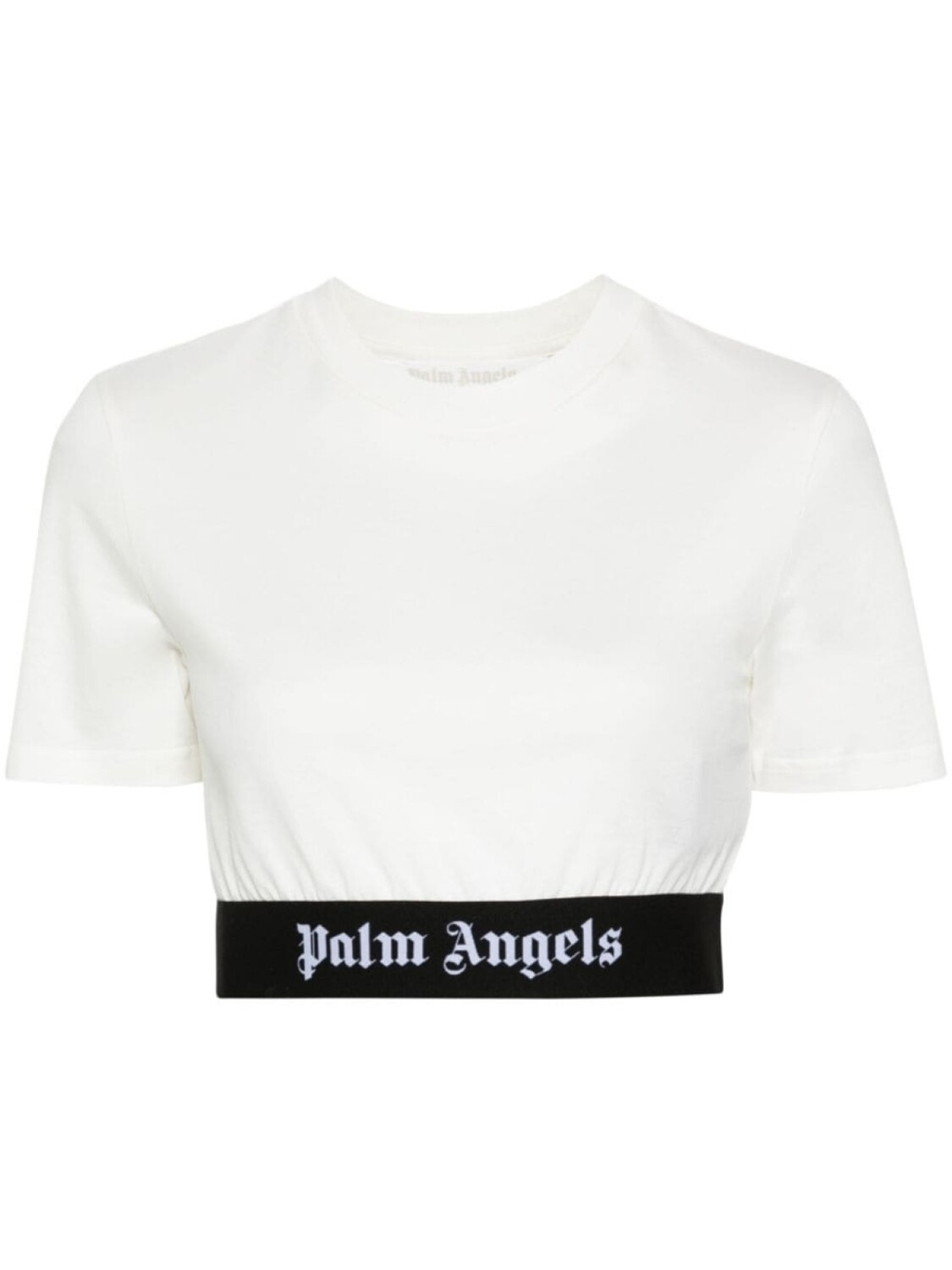 

Palm Angels укороченная футболка с логотипом, белый