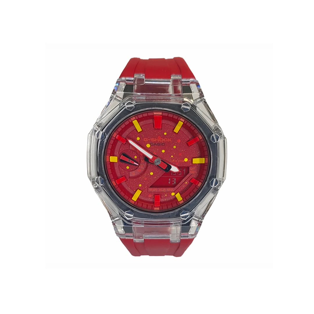 

CASIO Часы Men Liquid Crystal/Analog Dual Display Series Red Watch, Glacier Sand Red