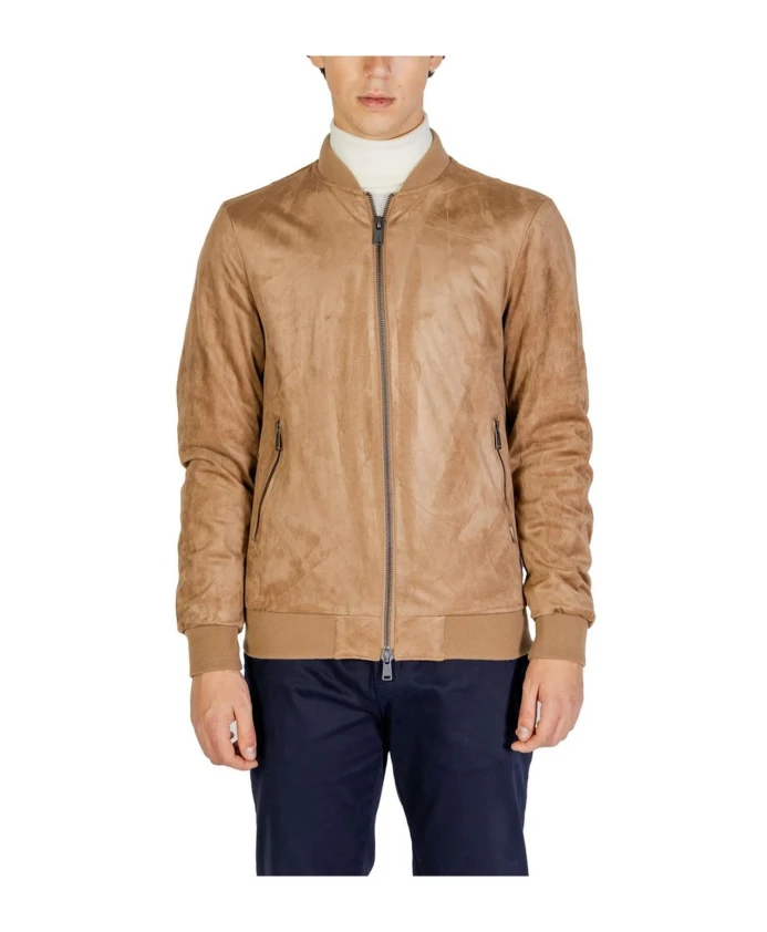 

Мужская осенняя куртка из бежевой лайкры Gianni Lupo, бежевый