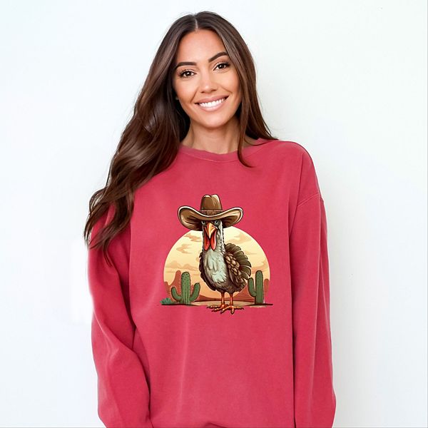 

Свитшот Turkey bird western garment dyed Simply Sage Market, Crimson