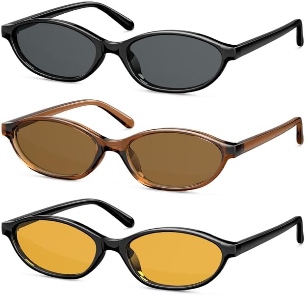 

Ретро-солнцезащитные очки «кошачий глаз» для женщин, защита от УФ-излучения UV400, легкая квадратная оправа, идеально подходят для вождения, путешествий и повседневной носки OUKEMAX, 3pack-black + Brown + Orange