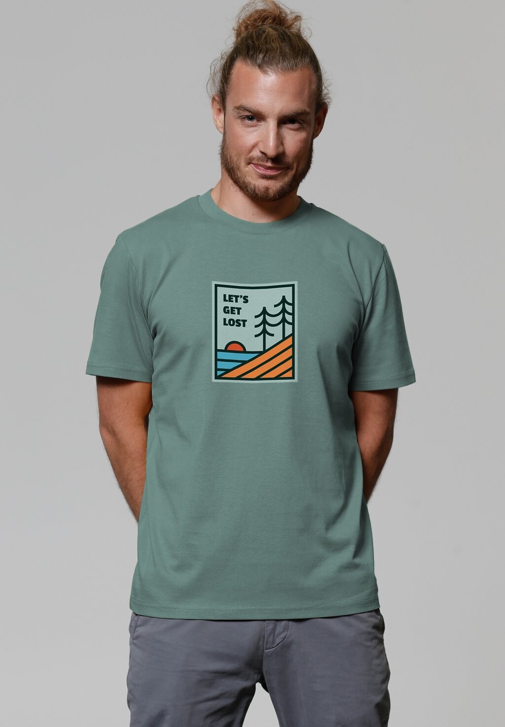 

Футболка с принтом LET'S GET LOST watapparel, темно-зеленый