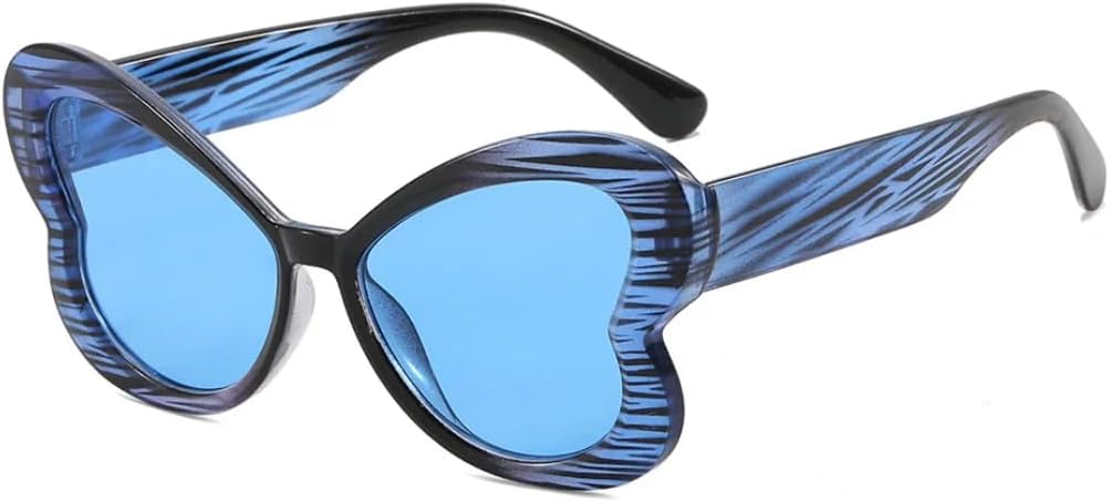 

Солнцезащитные очки для мужчин и женщин - защита UV400 - леопардовый принт, градиентные конфетные цвета, панк-стиль, для занятий спортом на открытом воздухе и вождения DSVIGF, Blue