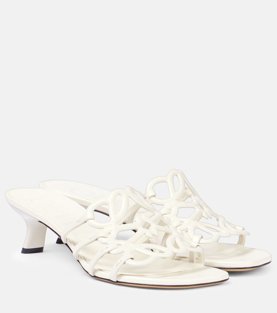 Кожаные мюли Anagram Loewe, Anthurium White