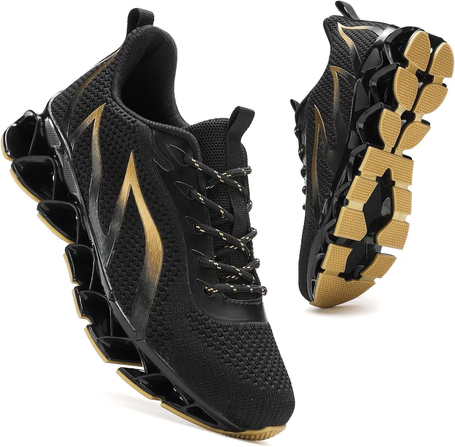 

Мужские кроссовки для бега, тенниса, прогулок, повседневные, удобные, модные, противоскользящие, для работы и спорта, спортивная обувь Kundork, черный/желтый