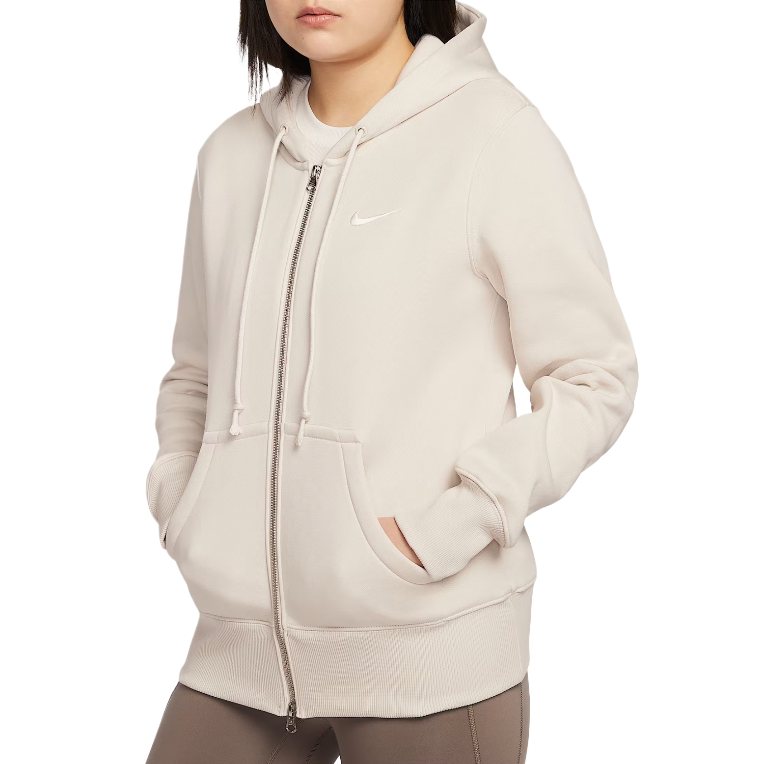 

Спортивный свитшот Phoenix Fleece для женщин Nike, светло earth коричневый/sail белый