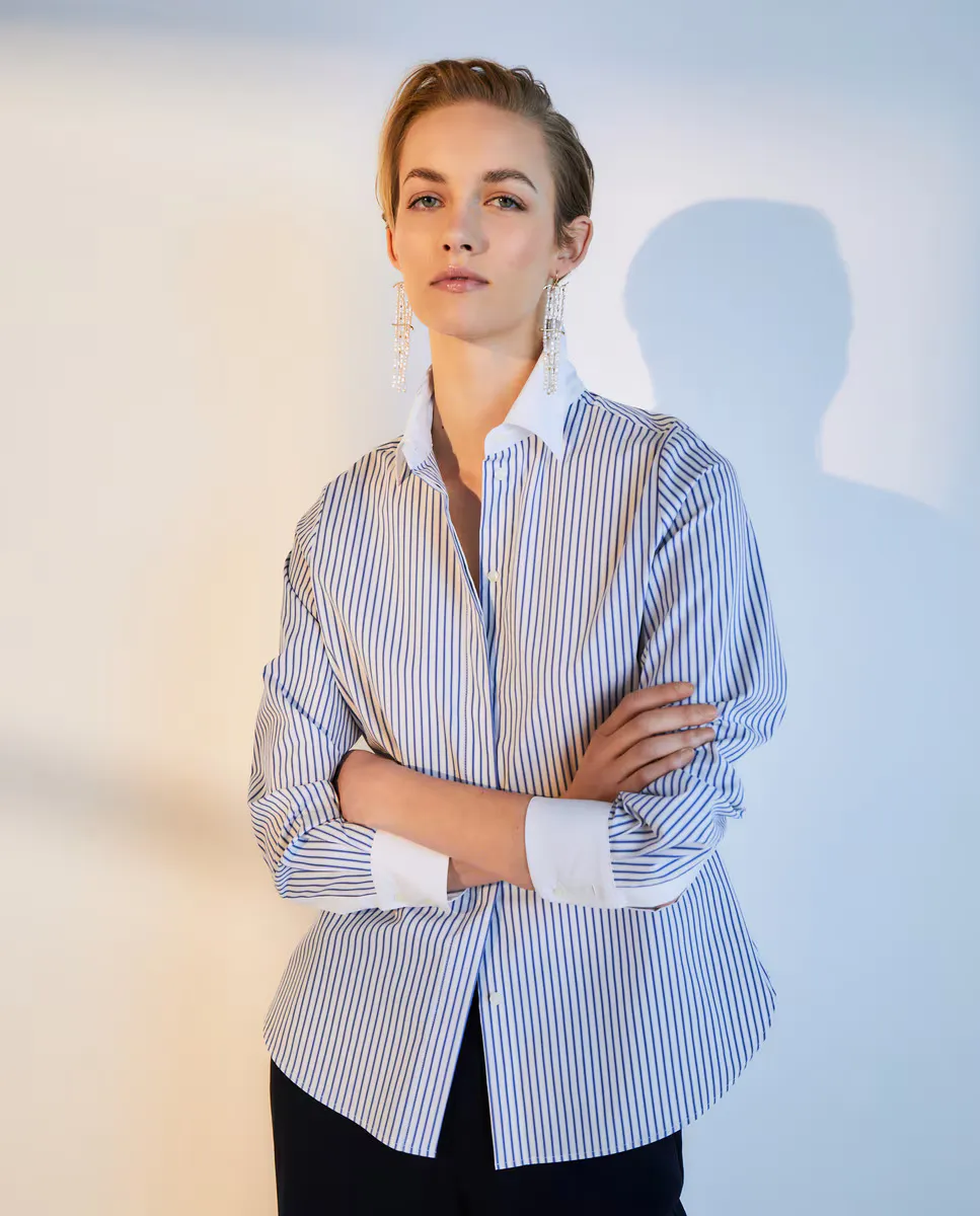 

Блузка из поплина и длинные рукава Woman El Corte Inglés, белый