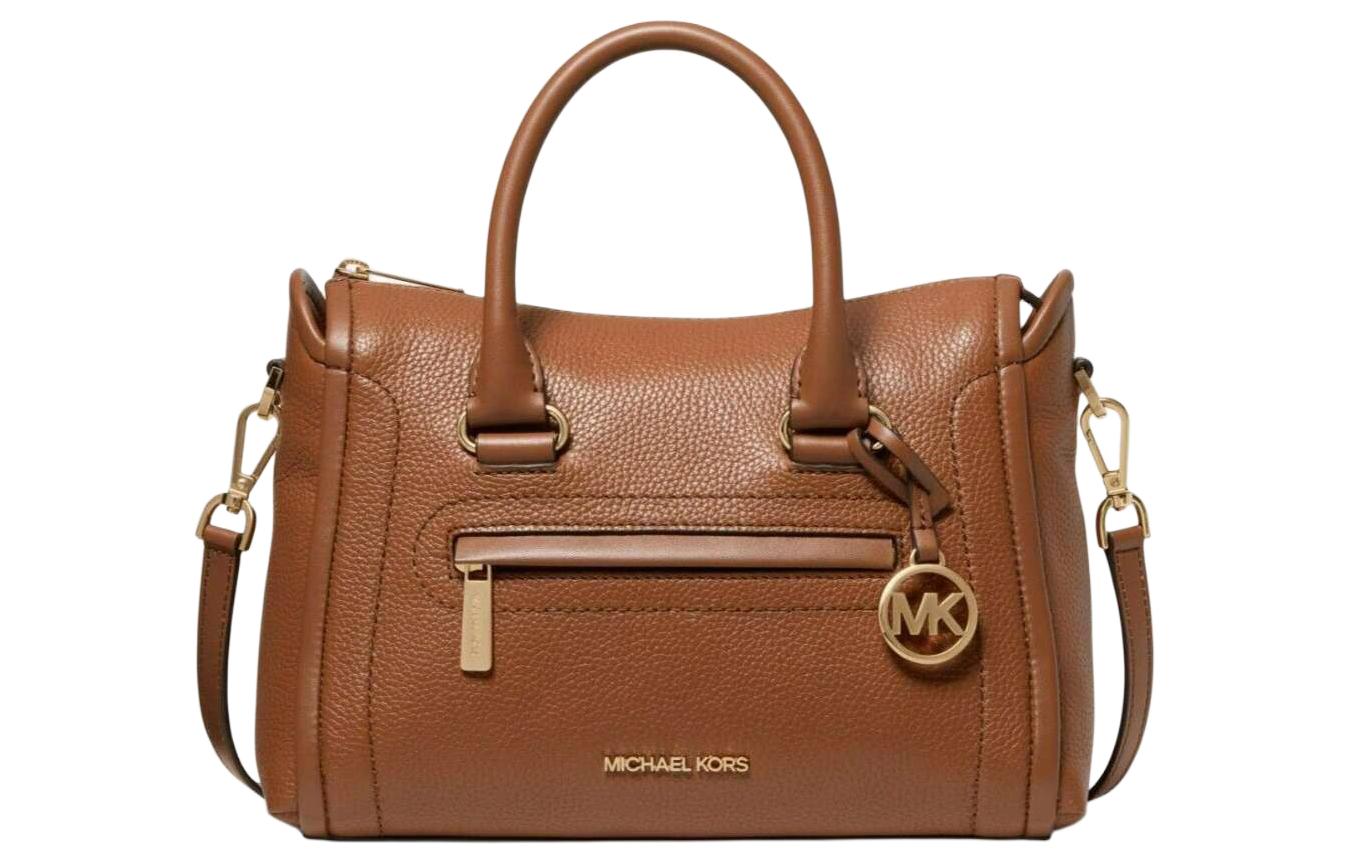 

MICHAEL KORS Сумка через плечо Carine Litchi Grain Leather, кроссбоди, женская большая кожаная сумка brown
