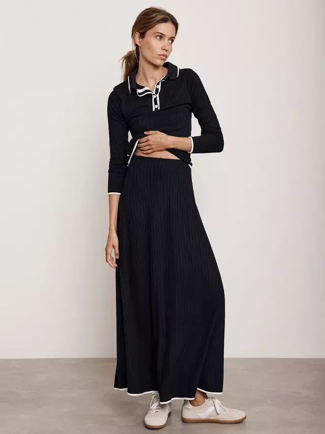 

Юбка Mint Velvet Contrast Hem, темно-синий