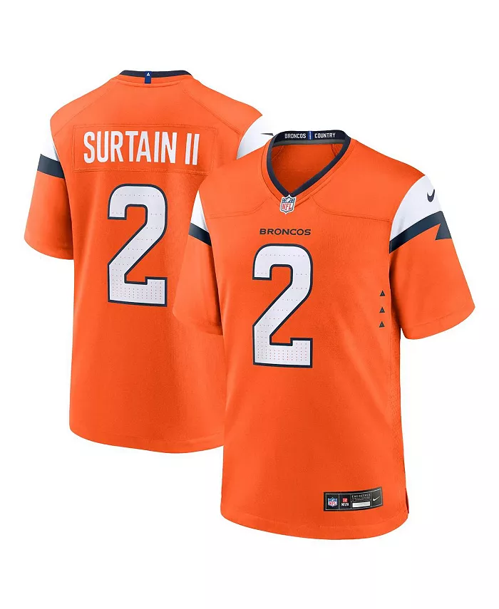 

Мужская игровая футболка Patrick Surtain II Denver Broncos Nike, оранжевый