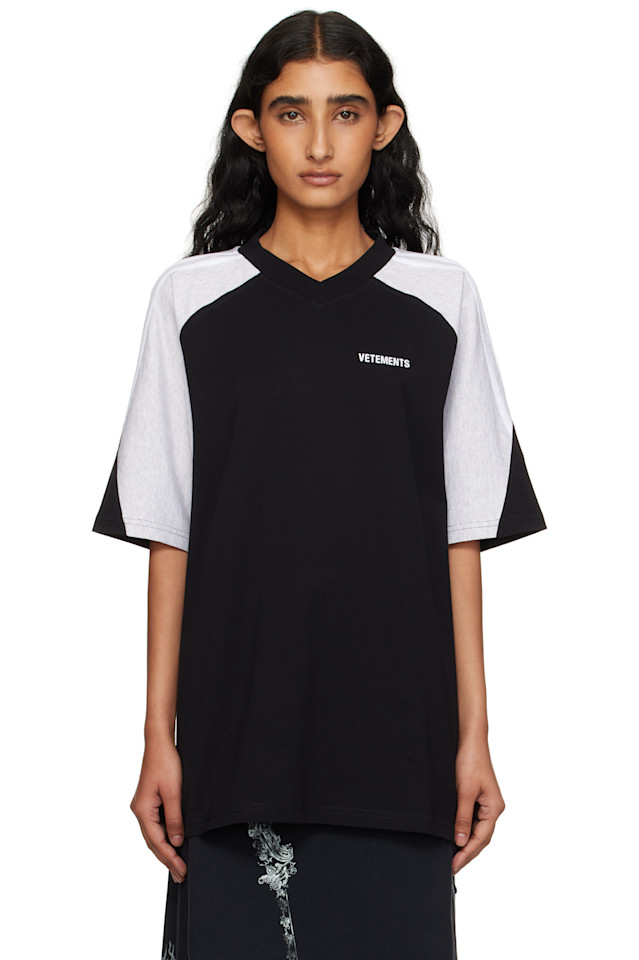 

Футболка с V-образным вырезом Cut-Up Vetements, мультиколор