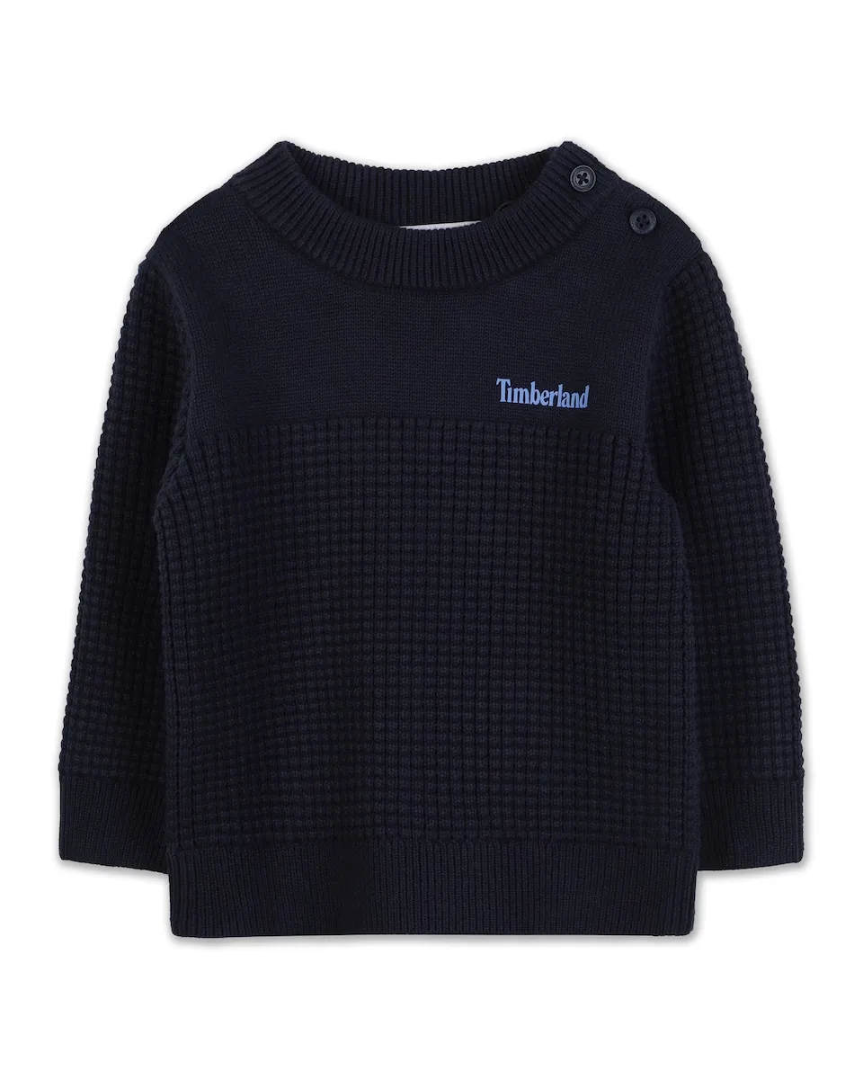 

Детский хлопковый джемпер для мальчика Timberland, темно-синий