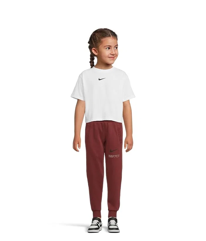 Джоггеры из флиса Sportswear Club Fleece Nike Kids, Dark Team Red/Dark Team Red/Black — фото 4
