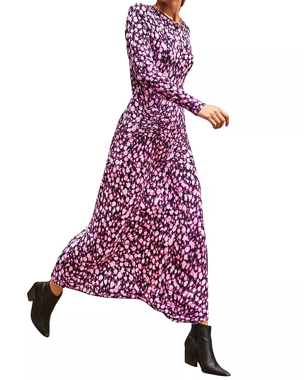 

Макси-Платье с леопардовым принтом и деталями на талии Ro&Zo, розовый