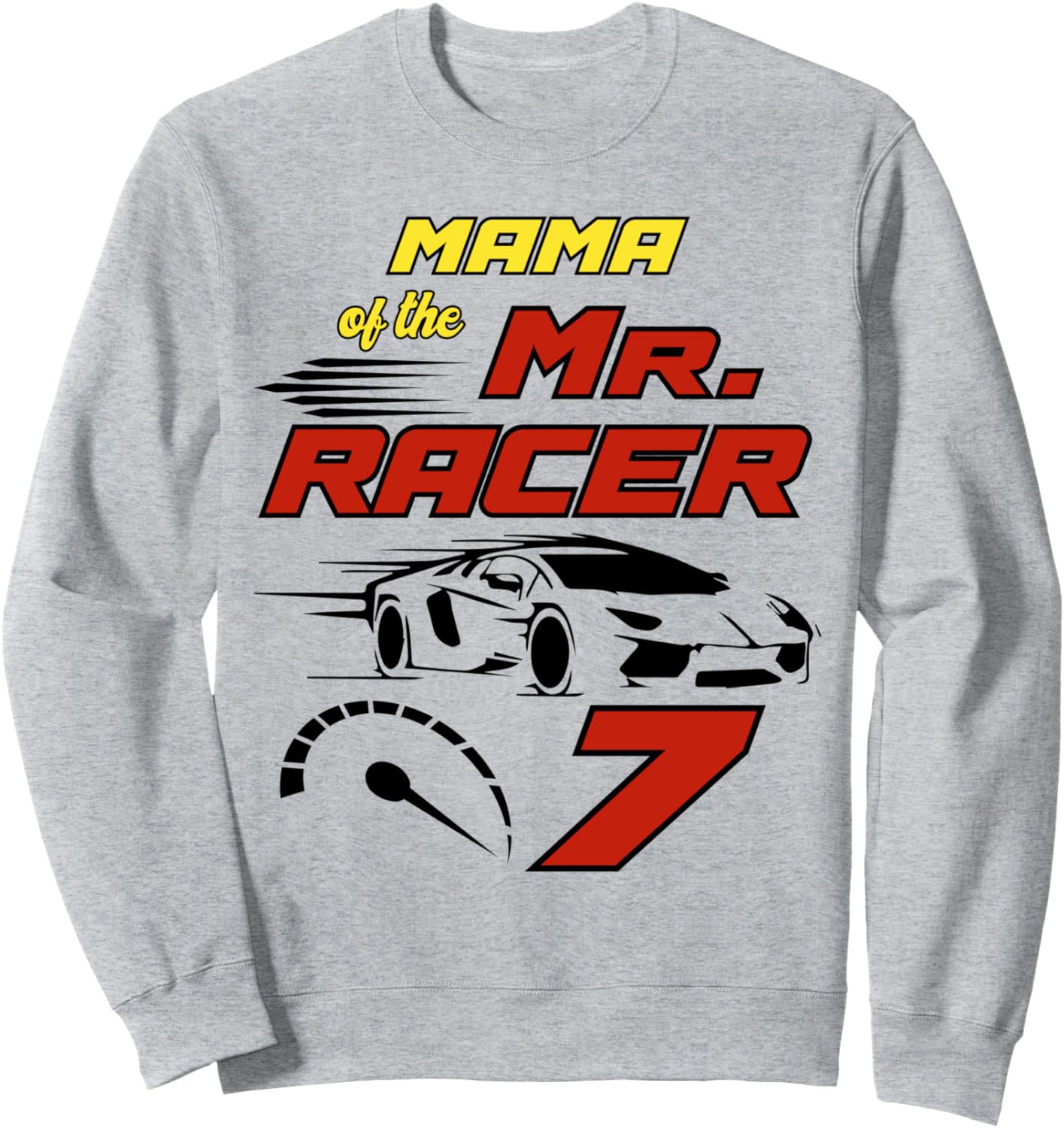 

Толстовка для вечеринки в честь 7-летия «Мама мистера Гонщика» в гоночной тематике Family Look Racing Car Themed Decorations Gifts, серый