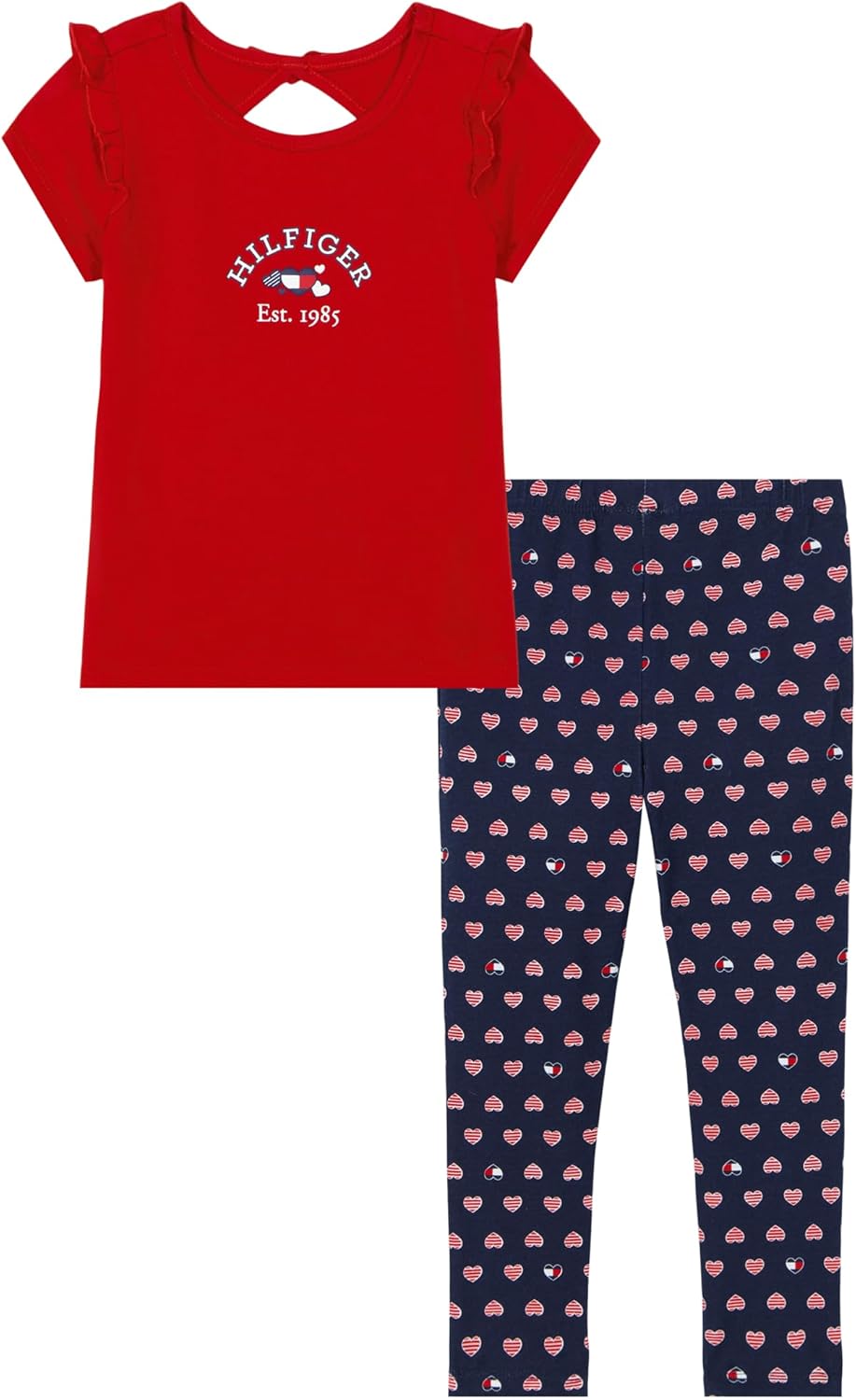 

Комплект из 2 предметов: туника и леггинсы для девочек от Tommy Hilfiger Baby Girls, Tommy Red/Navy Blazer Print