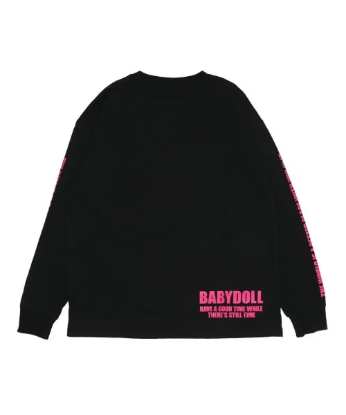 Унисекс футболка с логотипом BABYDOLL с длинными рукавами белая — фото 3
