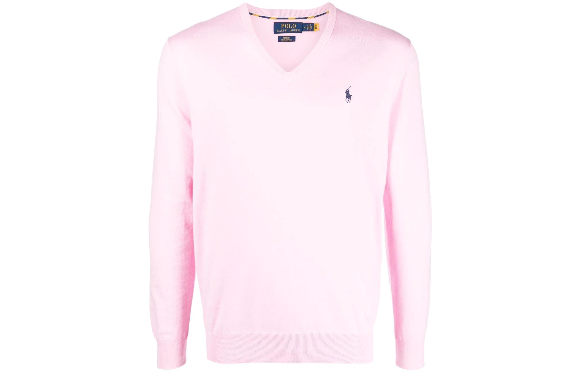 

Свитер с вышитым логотипом Polo Ralph Lauren, розовый