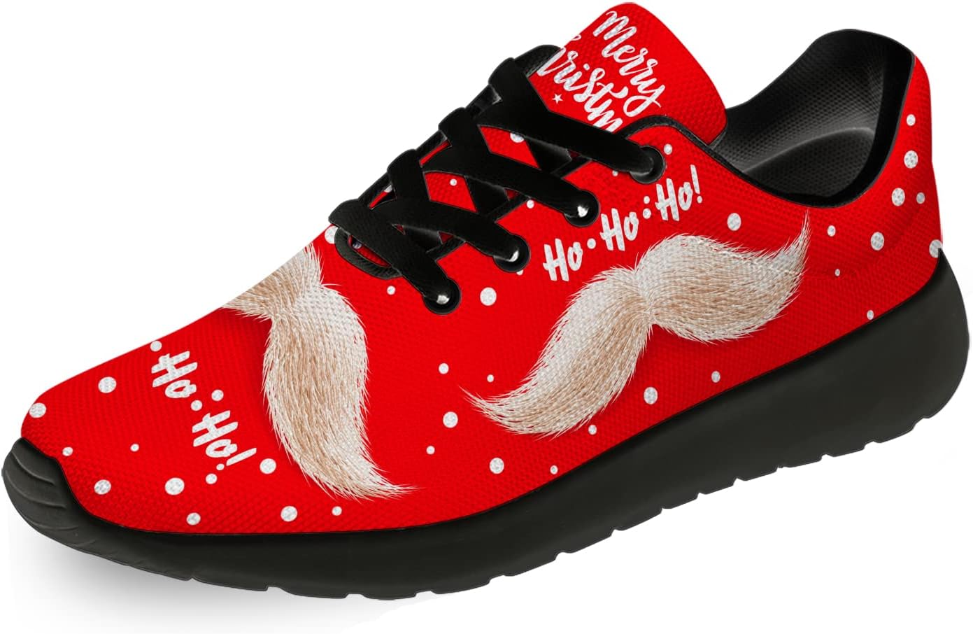 

Рождественские кроссовки Horethy для женщин и мужчин, удобные легкие кеды для бега и ходьбы, теннисные кроссовки, кроссовки Санты, подарок для мальчика и девочки, красный/бежевый
