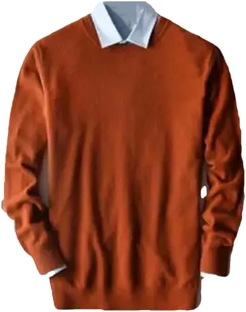

Мужской свитер из смеси кашемира и хлопка, мягкий, о-шейк, slim fit