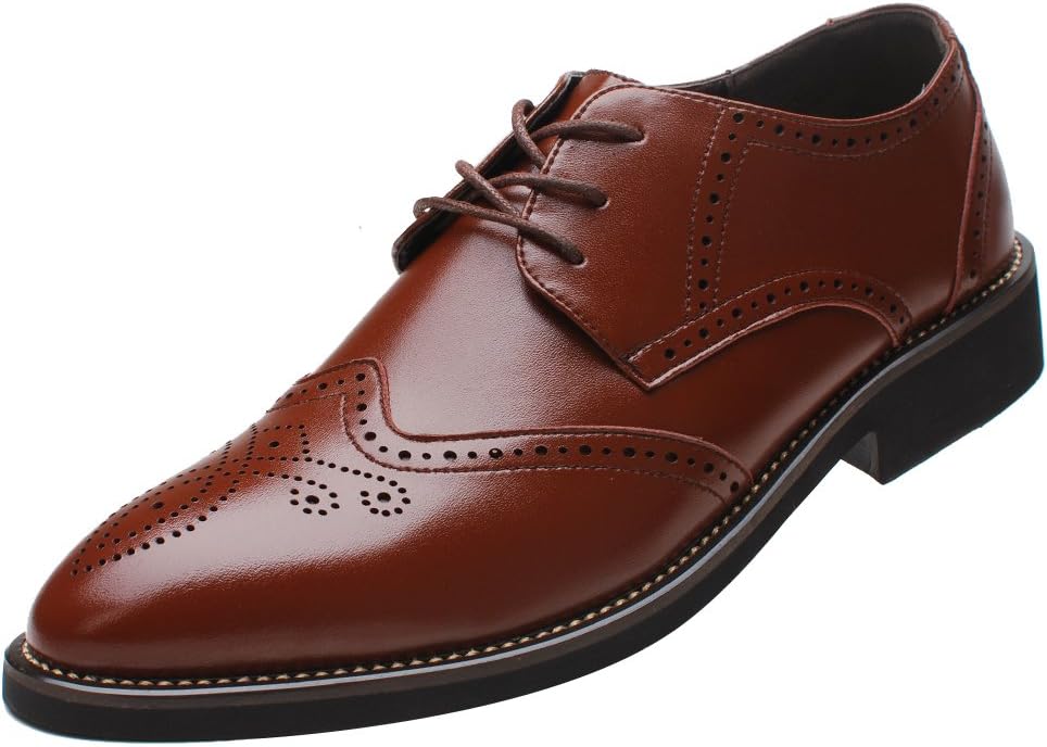 

Мужские туфли ANUFER в британском стиле с крыльями, элегантные дерби с заостренным носком, коричневый