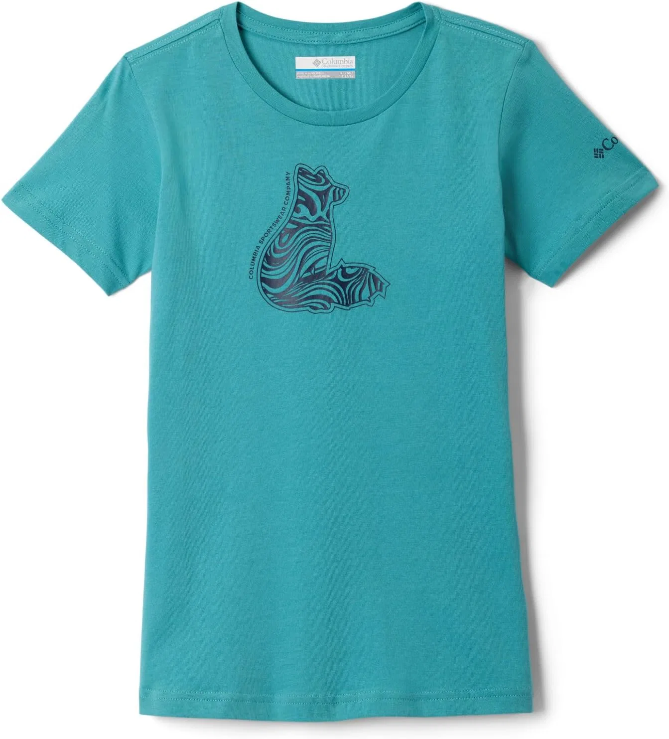 Футболка детская Columbia, Teal/Foxy Swirl