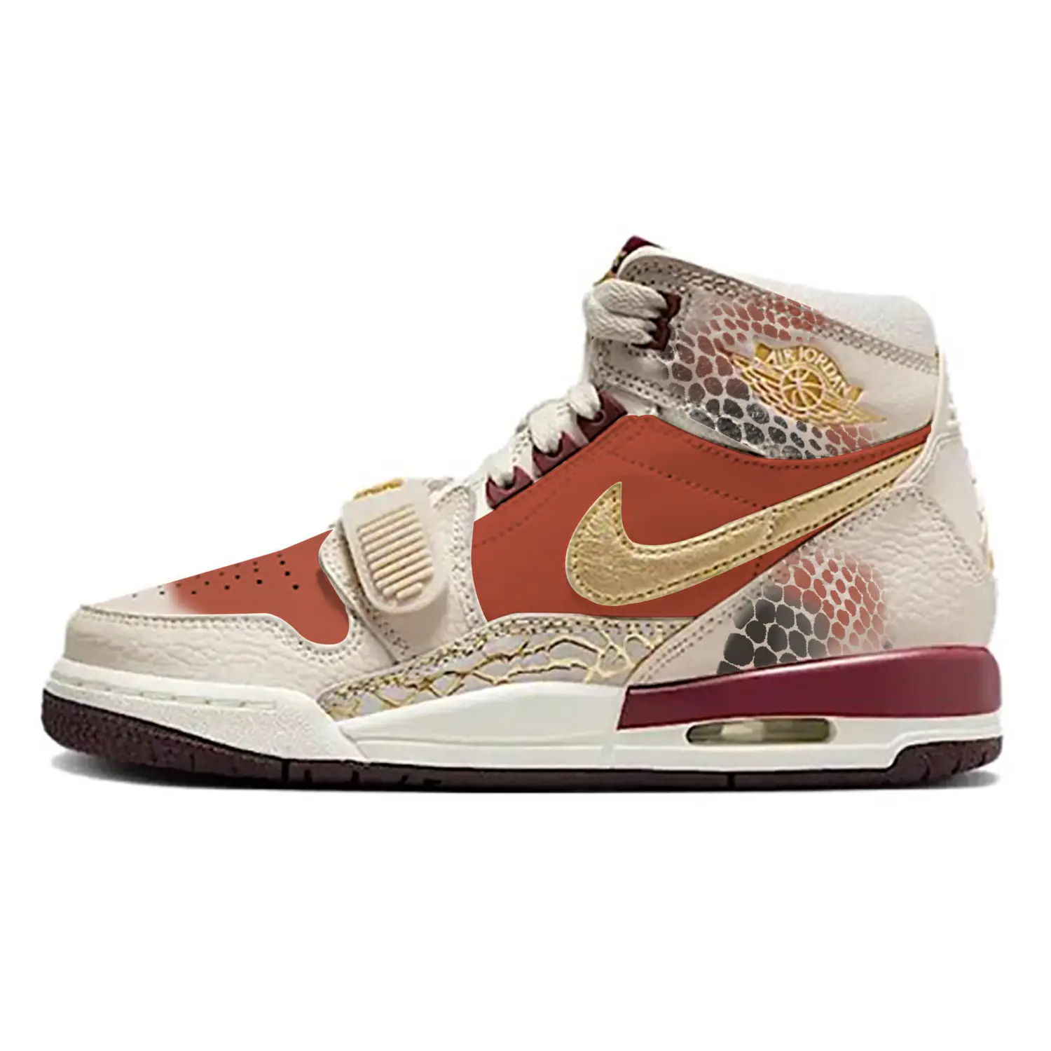 

Jordan Legacy 312 snake power полная противоскользящая износостойкая высокие детские баскетбольные кроссовки brown подростки