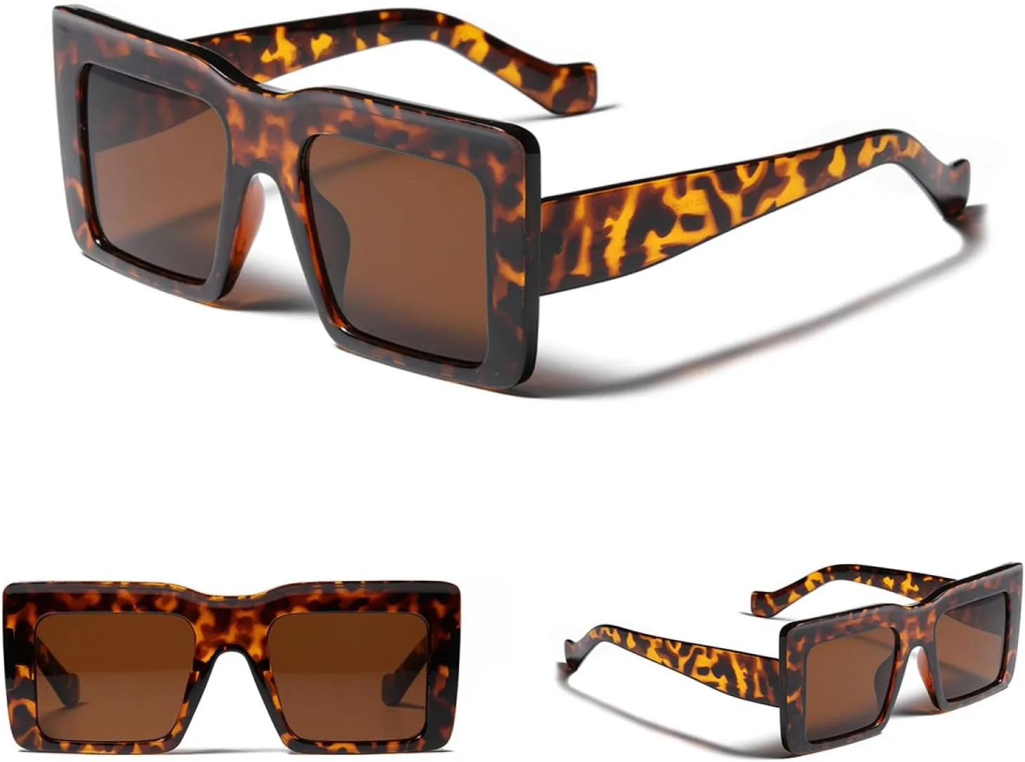 

Мужские солнцезащитные очки в крупной оправе, модные солнцезащитные очки класса люкс для женщин, очки с защитой от УФ-излучения UV400 TKKTLLT, Leopard G15