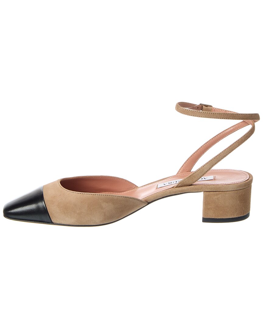 Туфли-лодочки Aquazzura French Flirt 35 Suede, коричневый — фото 2