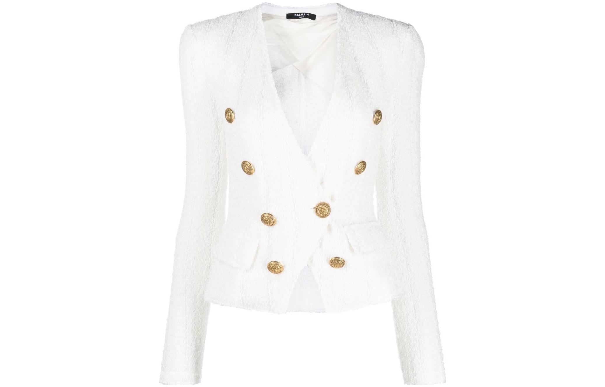 

Куртка женская белая BALMAIN, Белый, Куртка женская белая BALMAIN