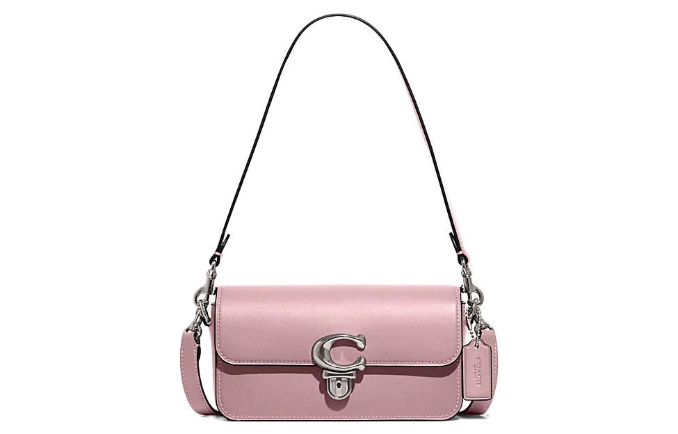 

COACH Сумка-багет Studio Cow Leather, женская наплечная сумка, фиолетовая
