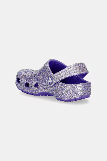 Шлепанцы детские с блестками Classic Fantasy Glitter Clog T Crocs, фиолетовый — фото 3
