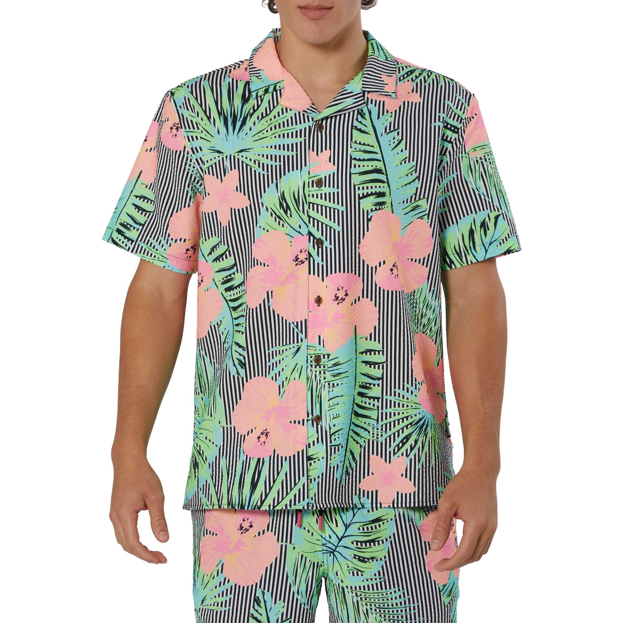 

Мужская рубашка на пуговицах в стиле Miami Vibes Party Pants, Black Patterned