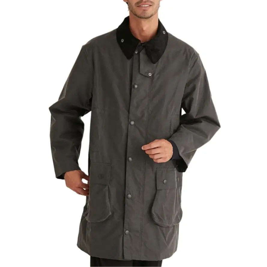 

Barbour Мужское пальто серого цвета с отворотами, умеренно прямой крой