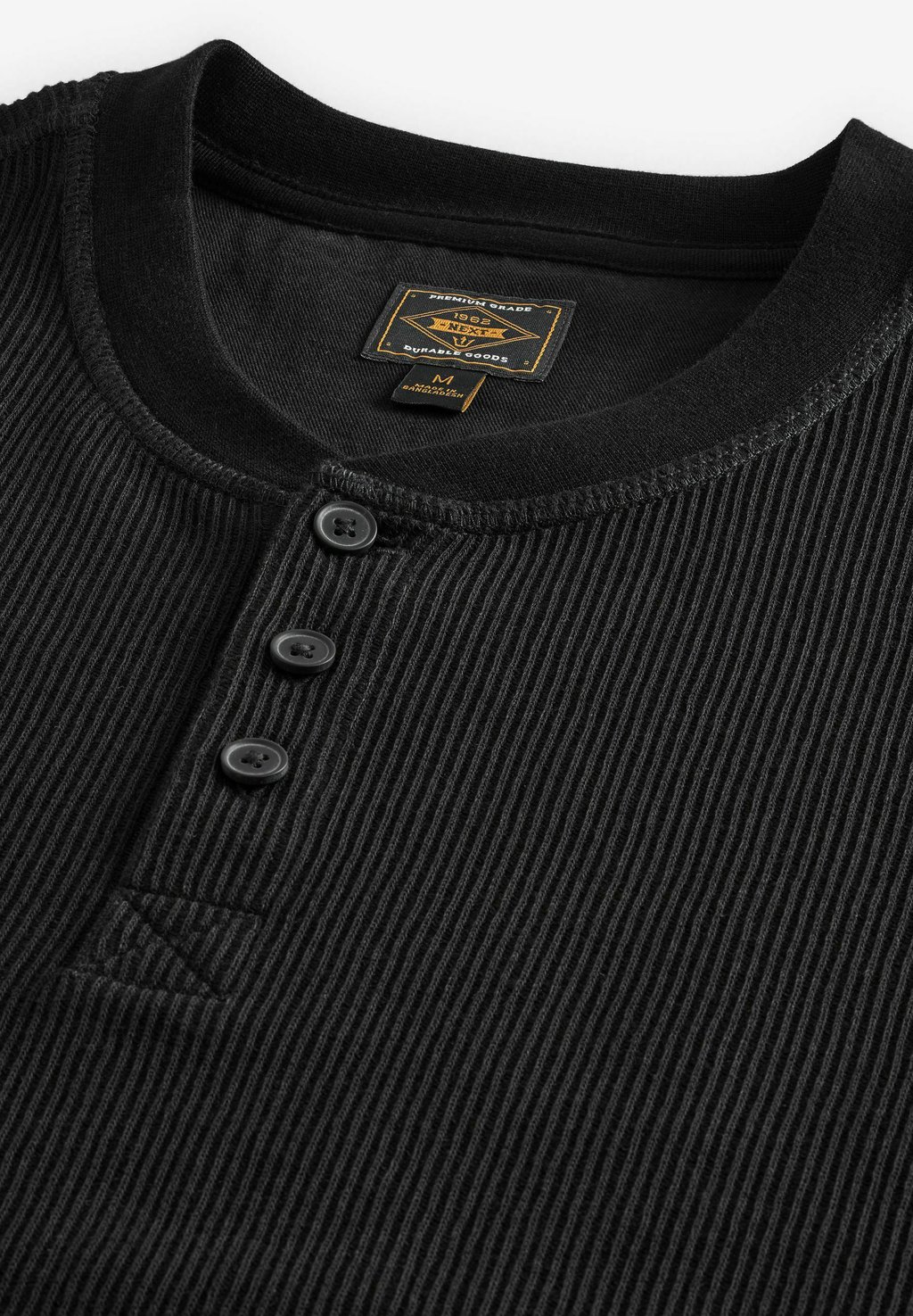 

Джемпер TEXTURED LONG SLEEVE GRANDAD Next, черный