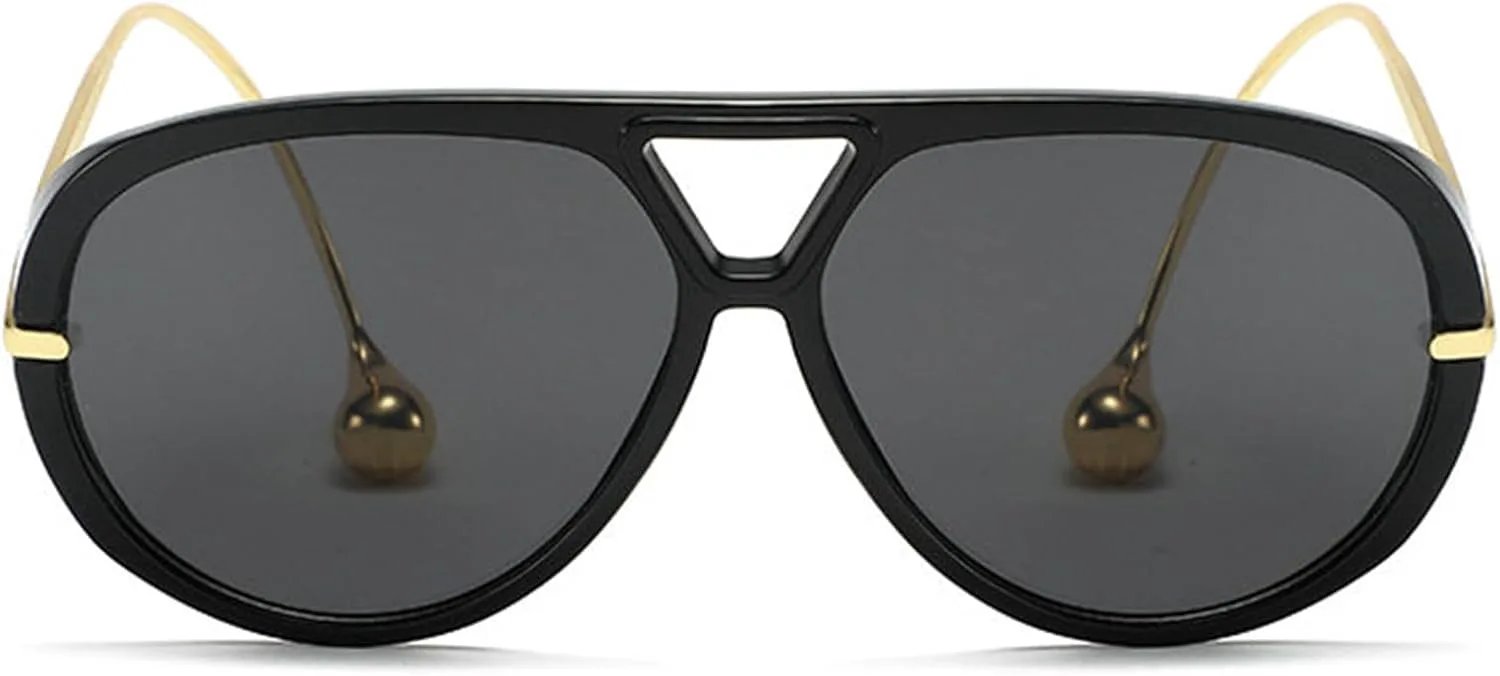 

Винтажные солнцезащитные очки Willochra большого размера в стиле «пилот» для женщин, роскошные модные солнцезащитные очки для женщин в крупной оправе, Black