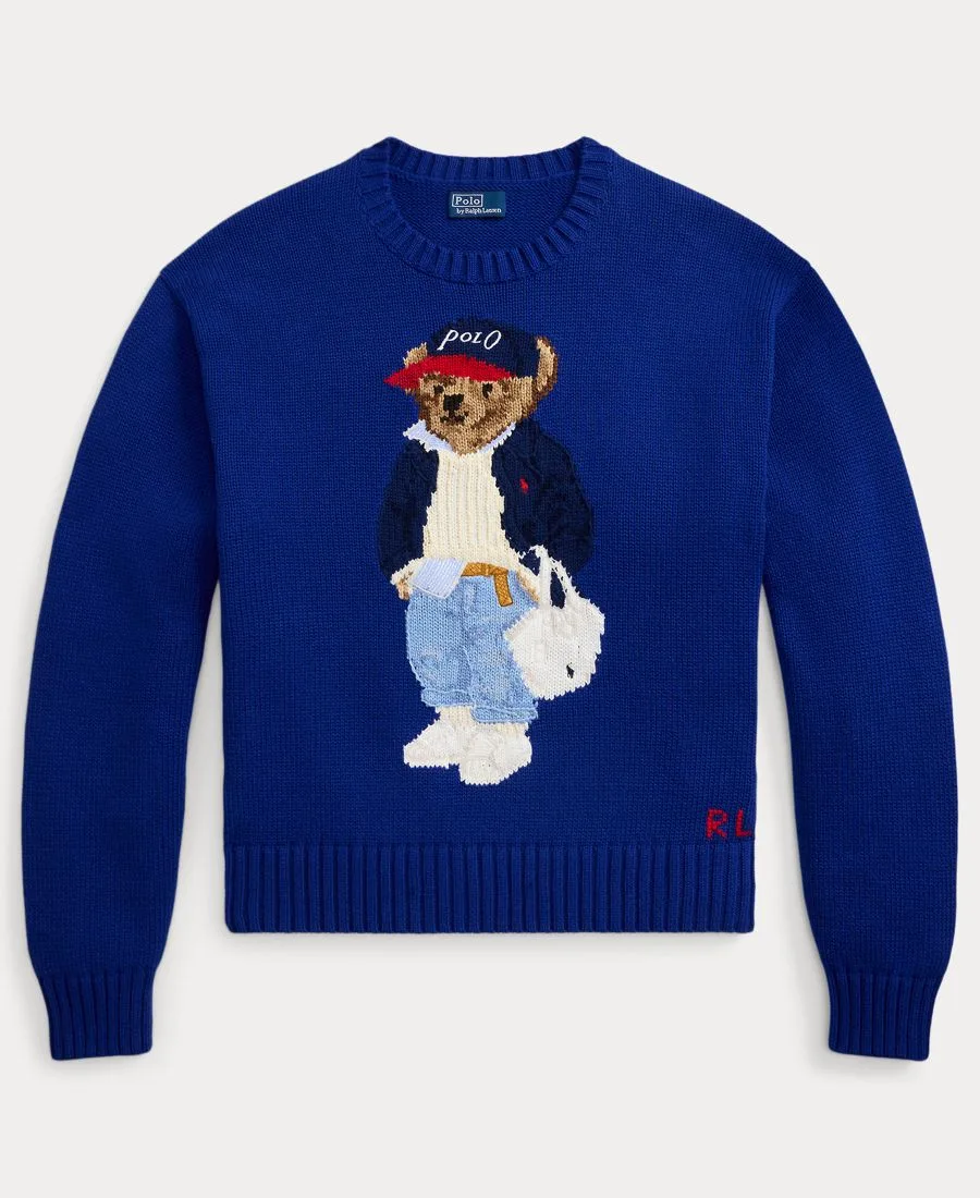 Женский свитер Polo Bear с круглым вырезом Polo Ralph Lauren, Sporting Royal — фото 4