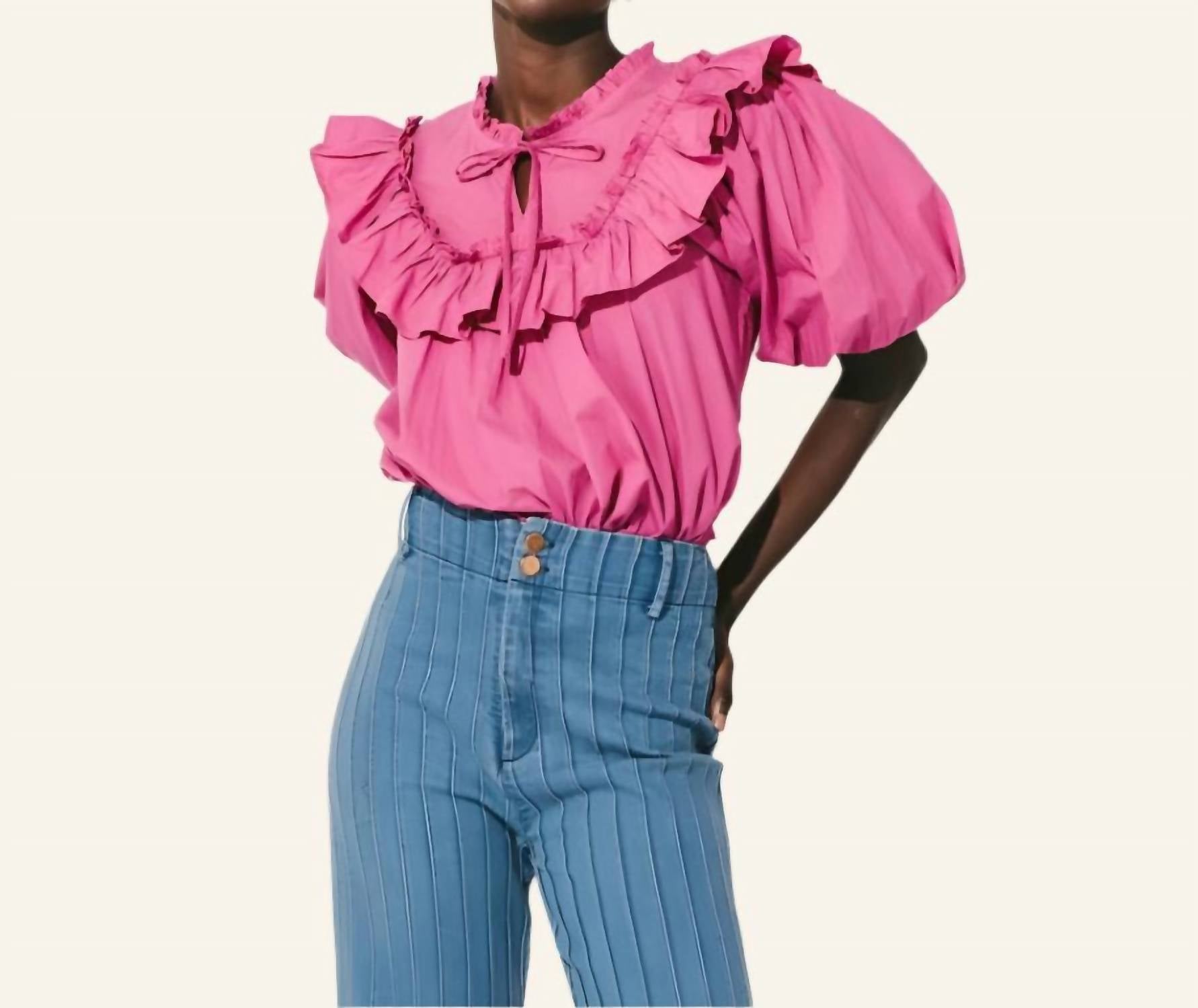 

Блузка Janet в ярко-розовом цвете Cleobella