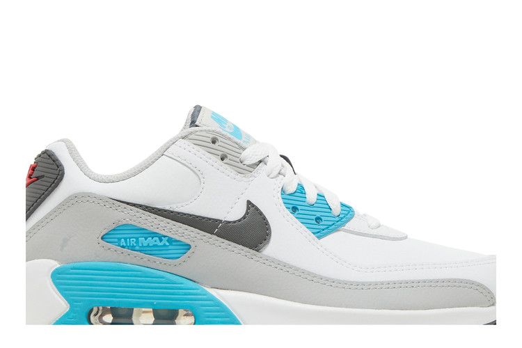 Кроссовки Nike Air Max 90 Leather GS 'White Chlorine Blue', белый — фото 3