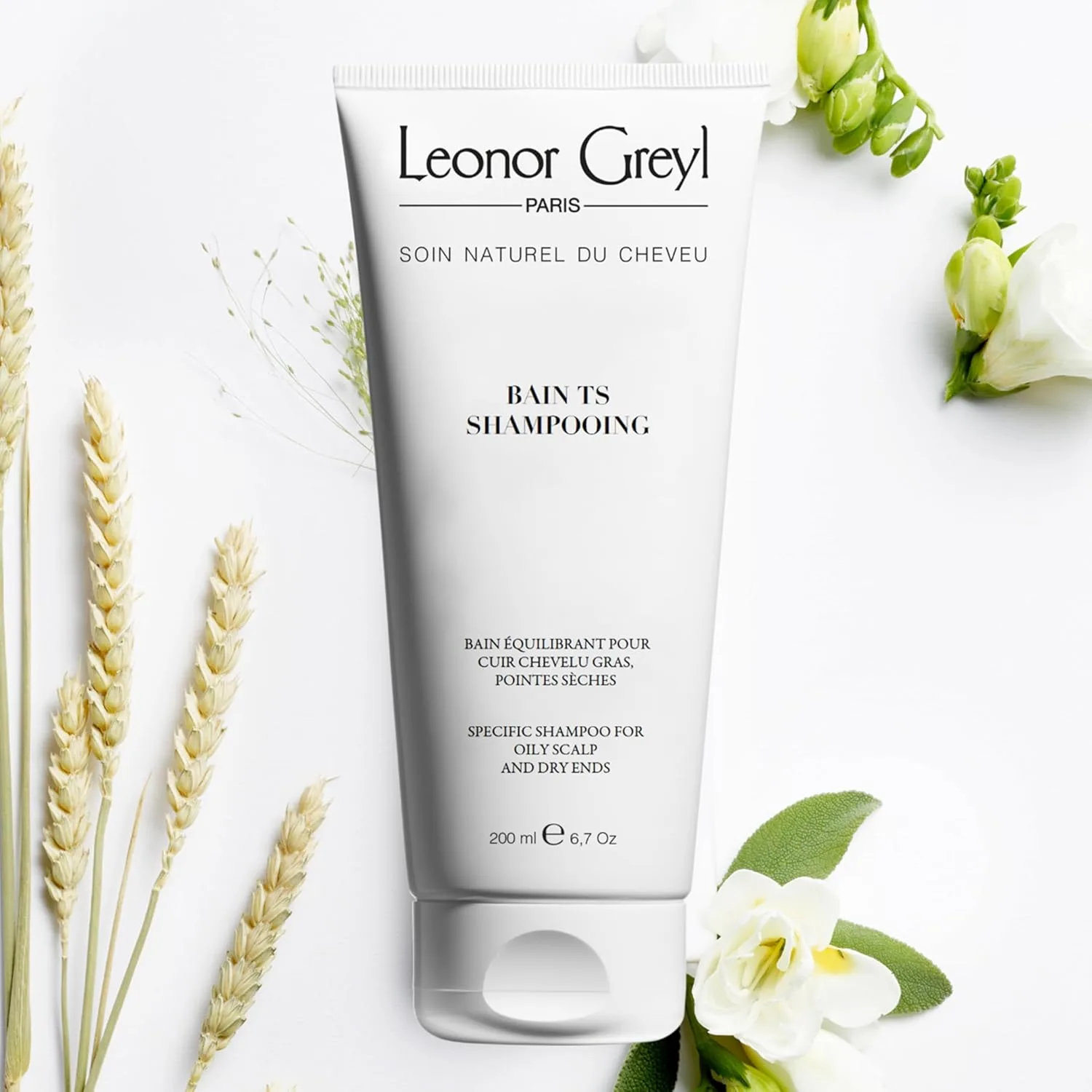 Leonor Greyl Balancing Shampoo для жирных волос, Bain TS органический очищающий и питающий шампунь для жирной кожи головы и сухих кончиков, 207 мл — фото 2