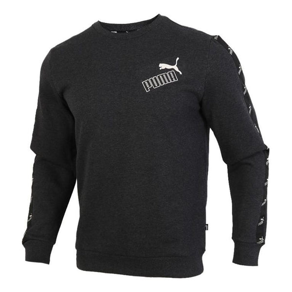 

Свитер amplified crew sweatshirt 'black white' Puma, черный